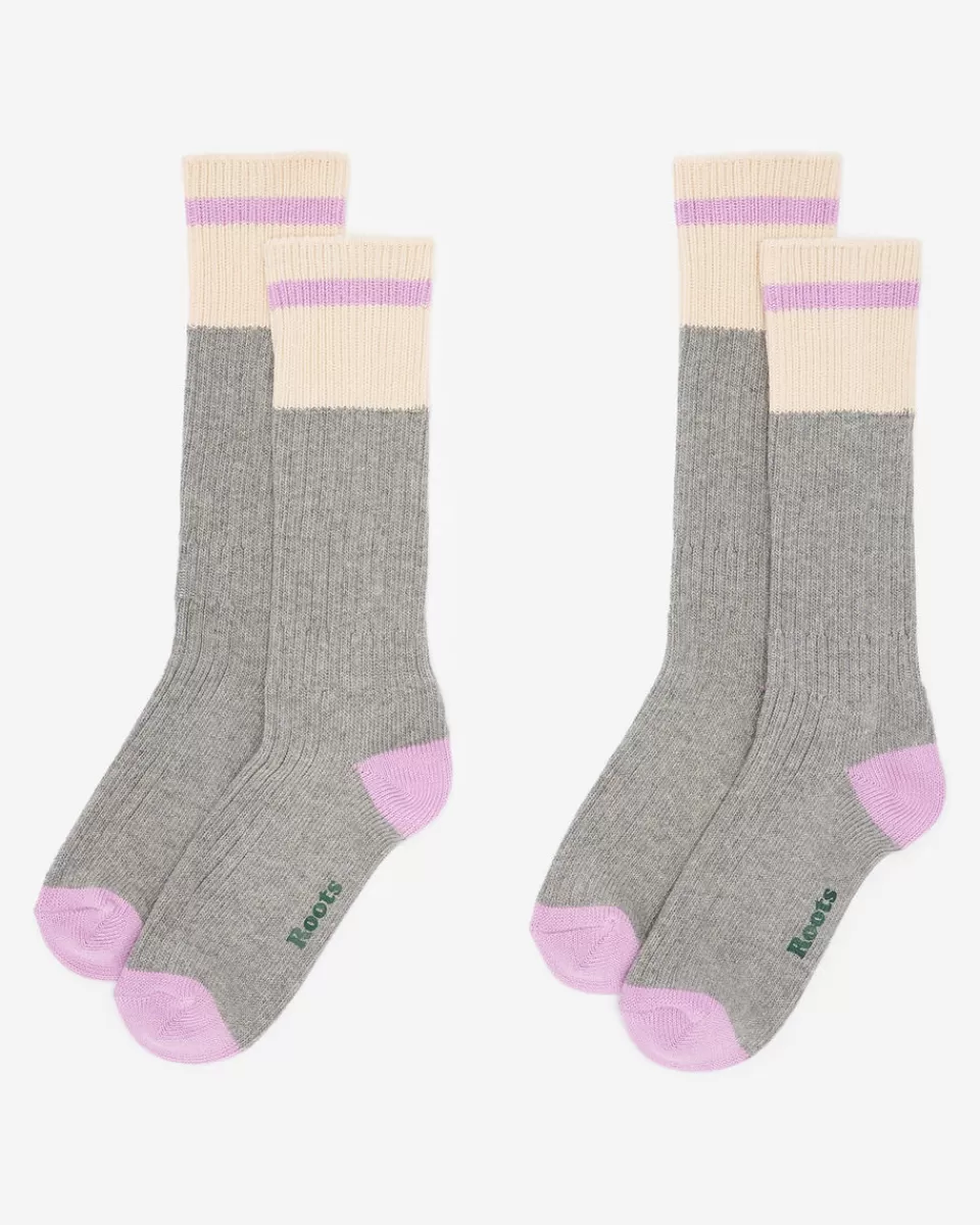 Roots Adult Cotton Cabin Pop Sock 2 Pack Hot