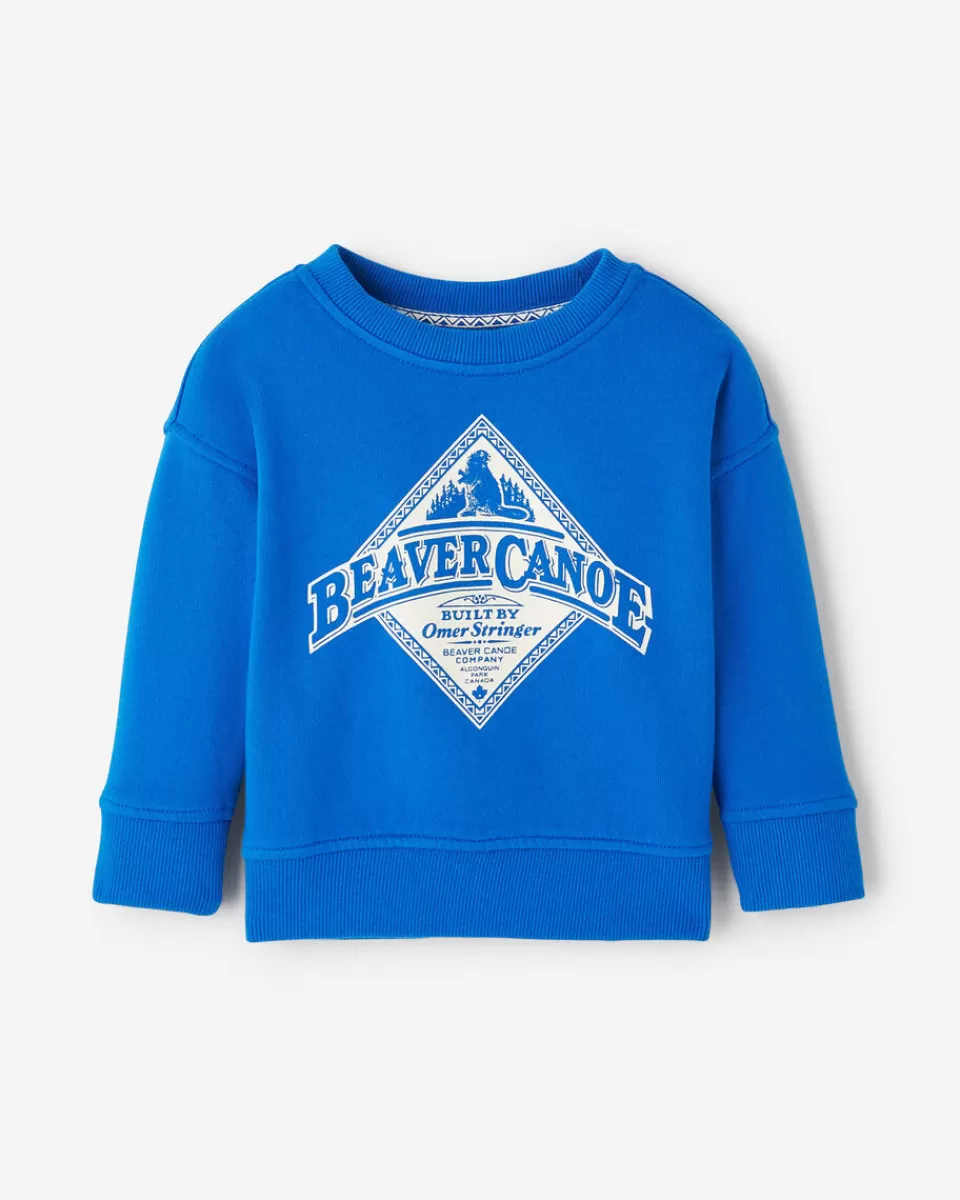 Roots Baby Beaver Canoe Relaxed Crew Sweatshirt ACE BLUE Store