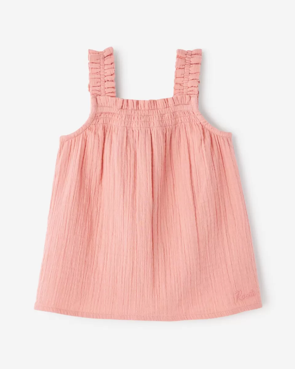 Roots Baby Crinkle Smocked Dress MAUVEGLOW Clearance