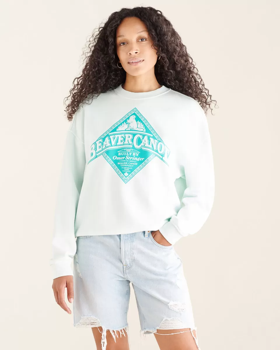 Roots Beaver Canoe Relaxed Crew Sweatshirt Outlet