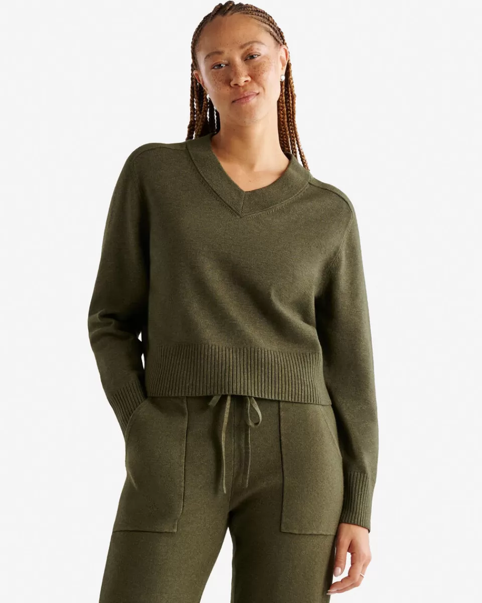 Roots Bowen High V-Neck Sweater Hot