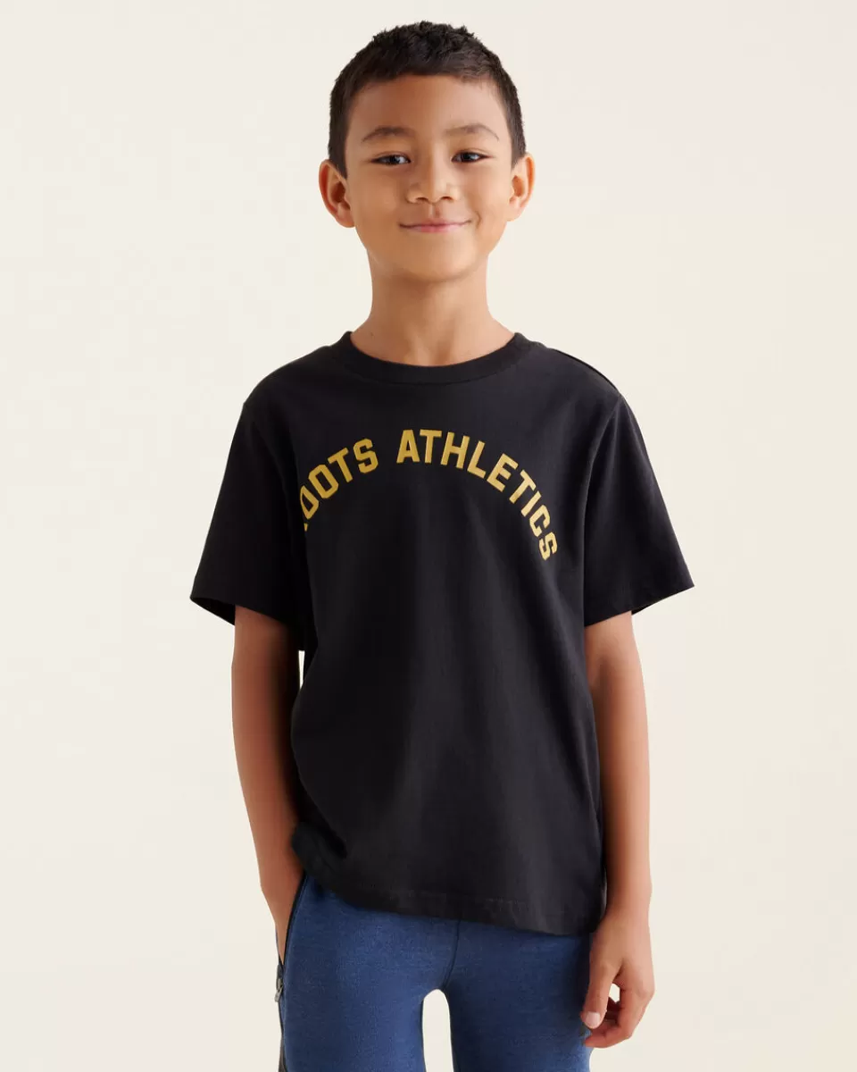 Roots Boys Athletics T-Shirt BLACK Cheap