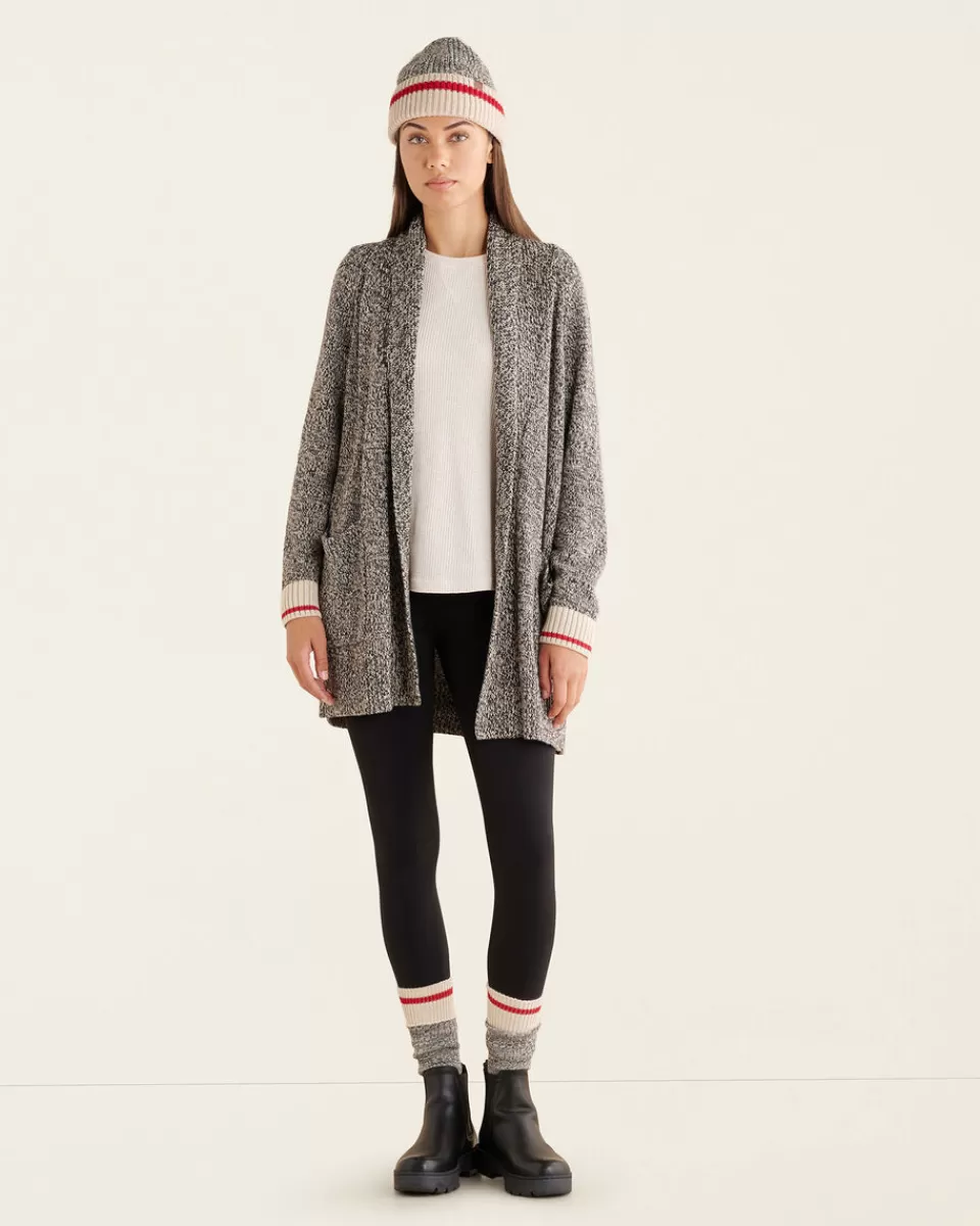 Roots Cabin Shawl Open Cardigan GREY OAT MIX Cheap