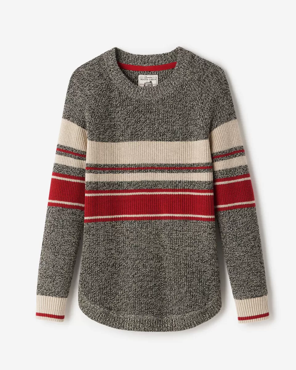 Roots Cabin Stripe Shaker Crew Sweater Online