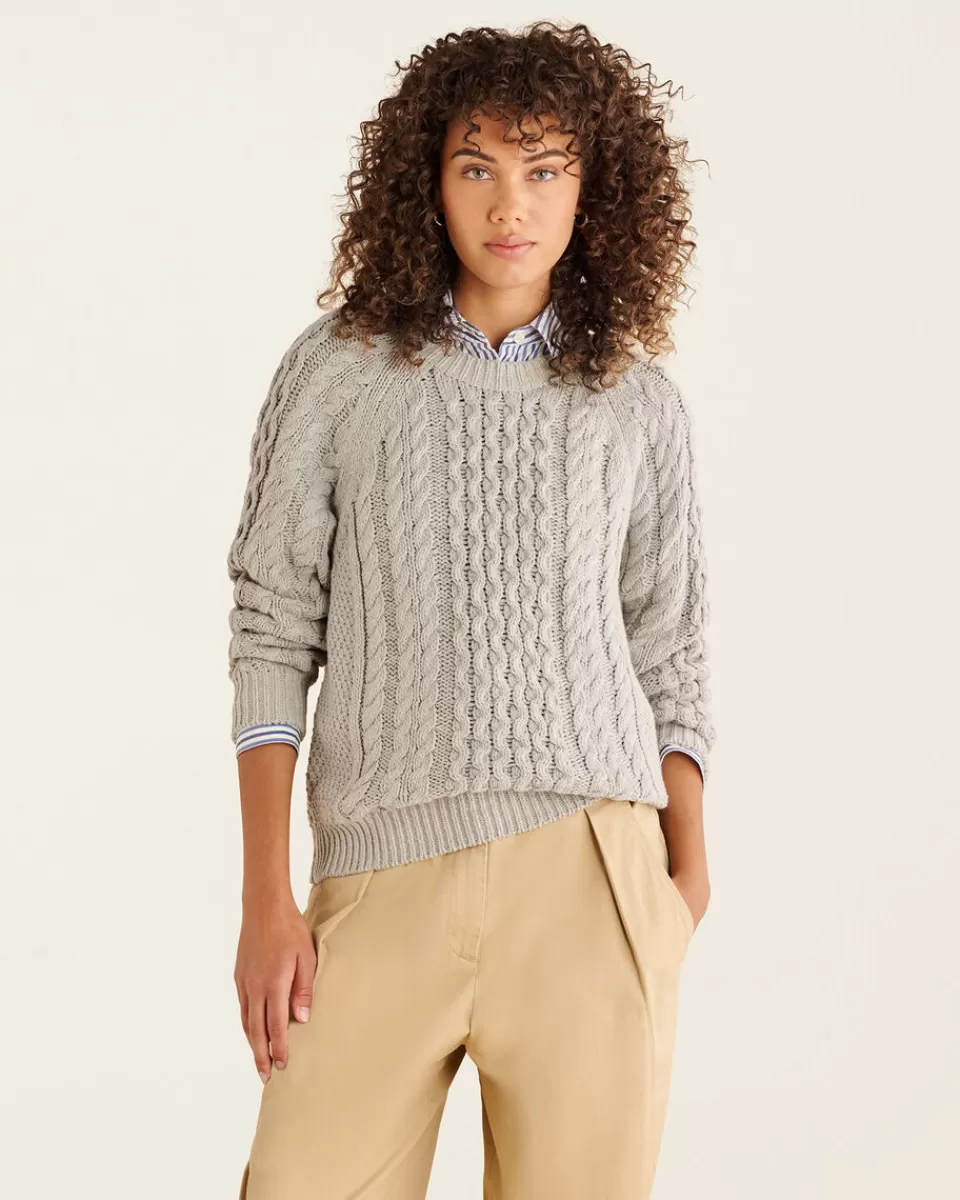 Roots Cable Sweater GREY MIX Outlet