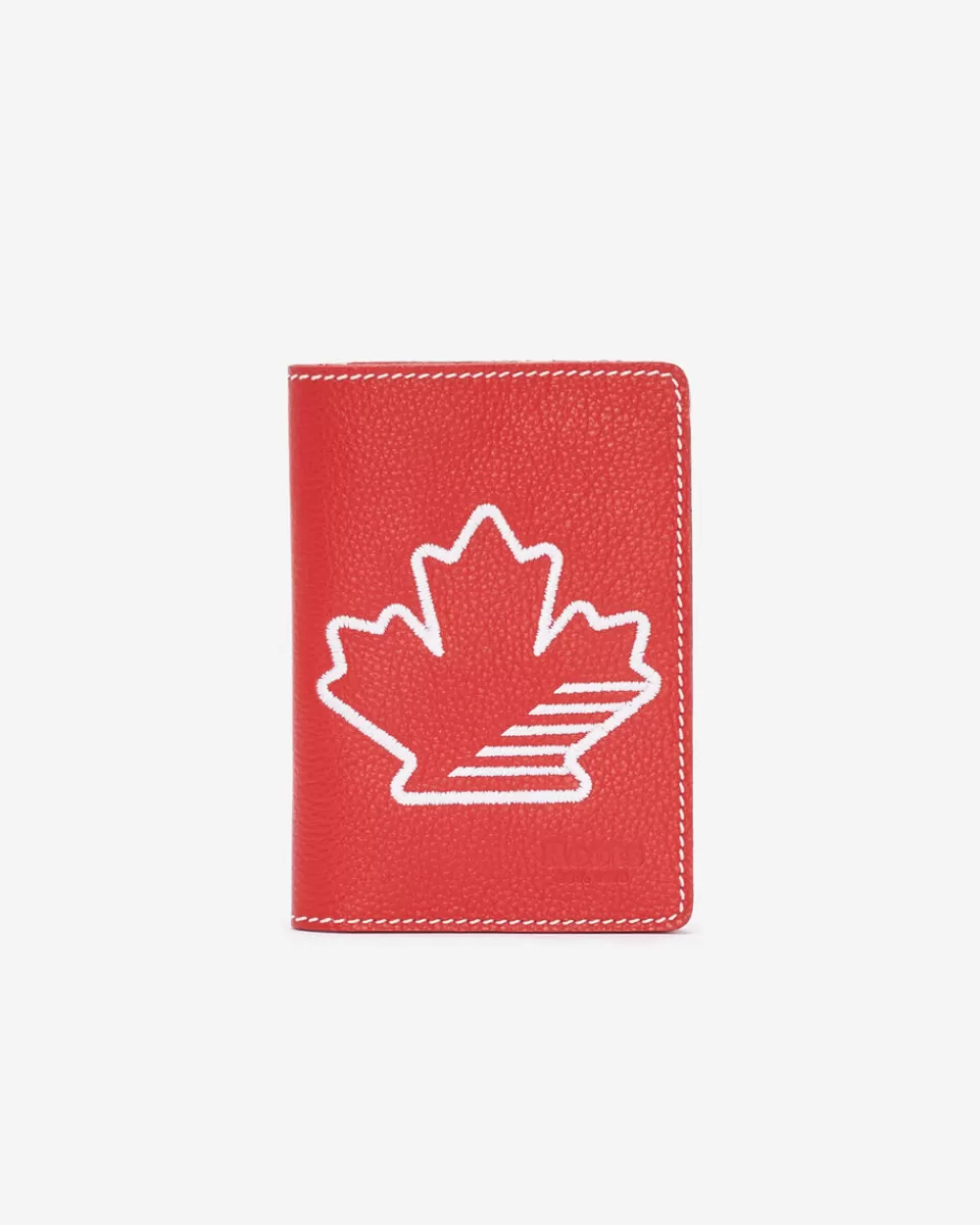 Roots Canada 24 Passport Card Cover RACING RED Clearance