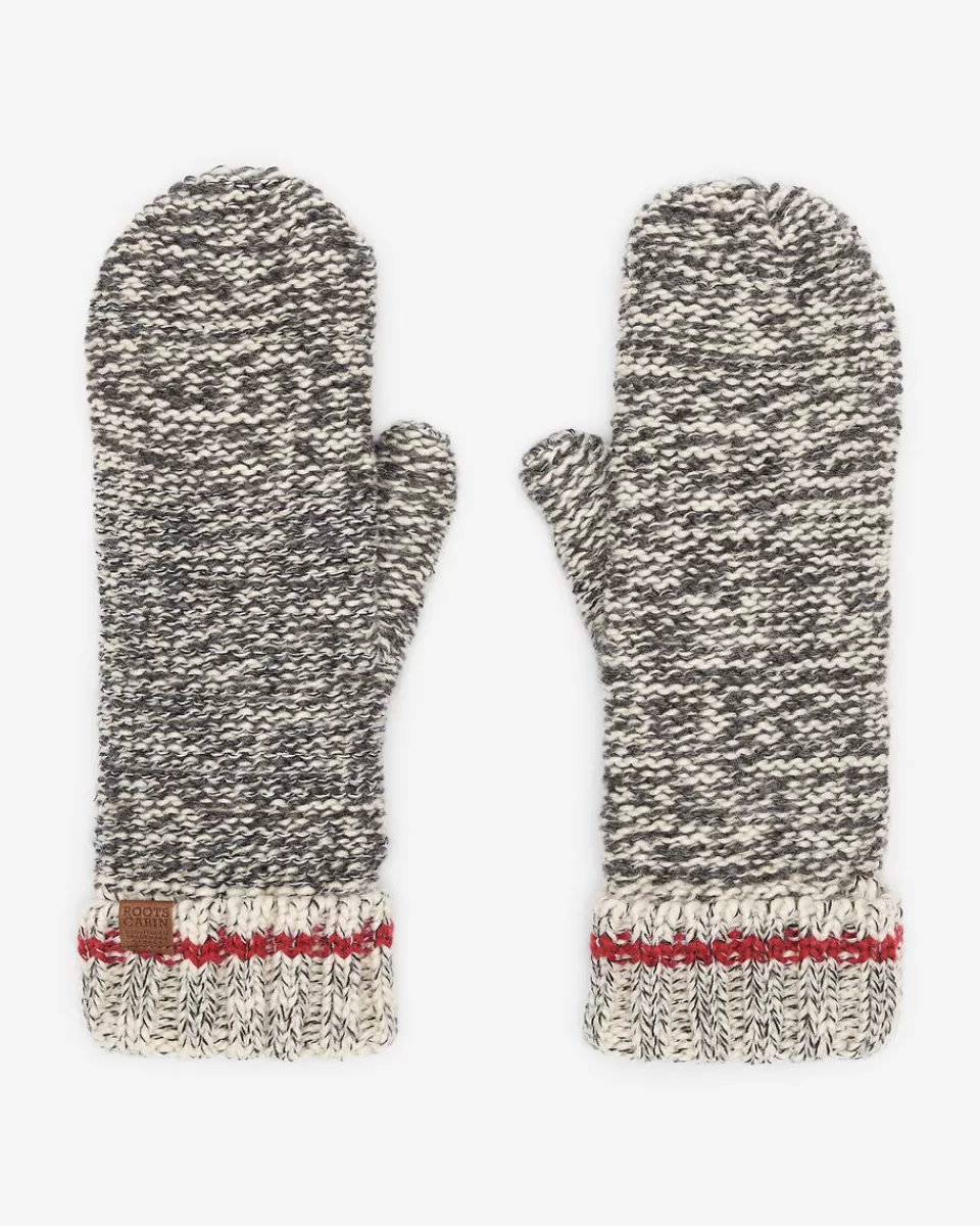 Roots Chunky Cabin Mitten GREY OAT MIX Flash Sale