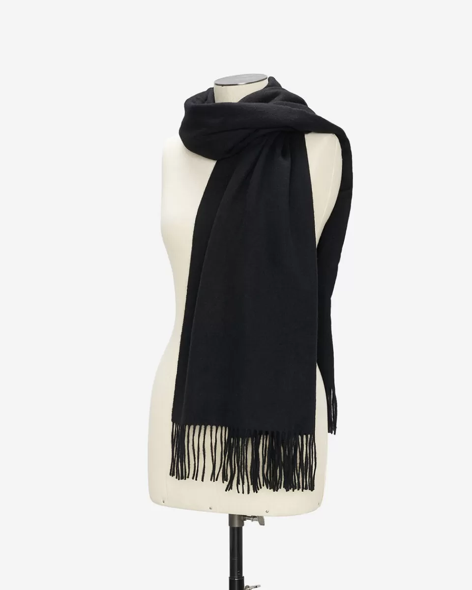 Roots Cold Lake Wool Blanket Scarf BLACK Fashion