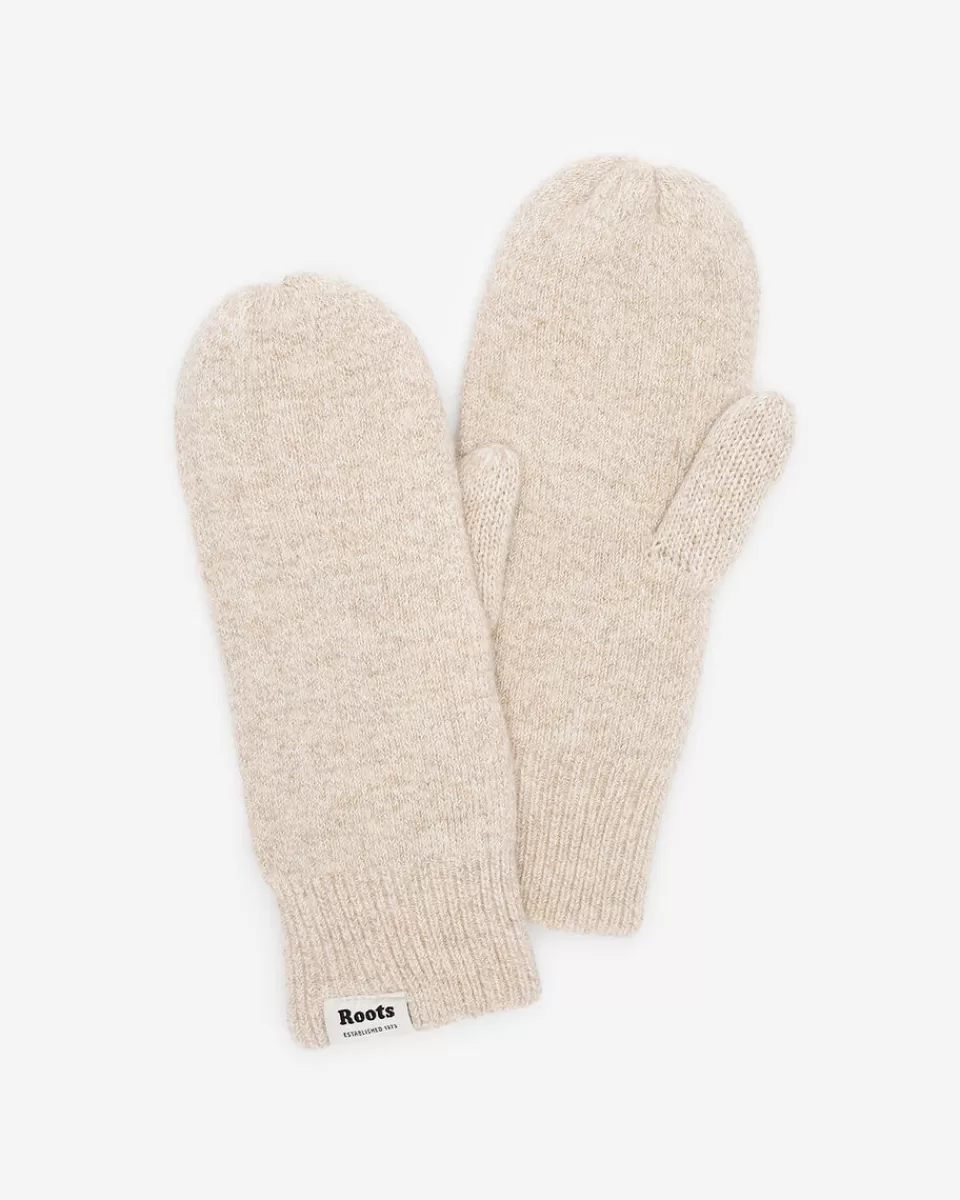 Roots Cozy Knit Mitten SNOWDRIFT WHITE MIX Shop