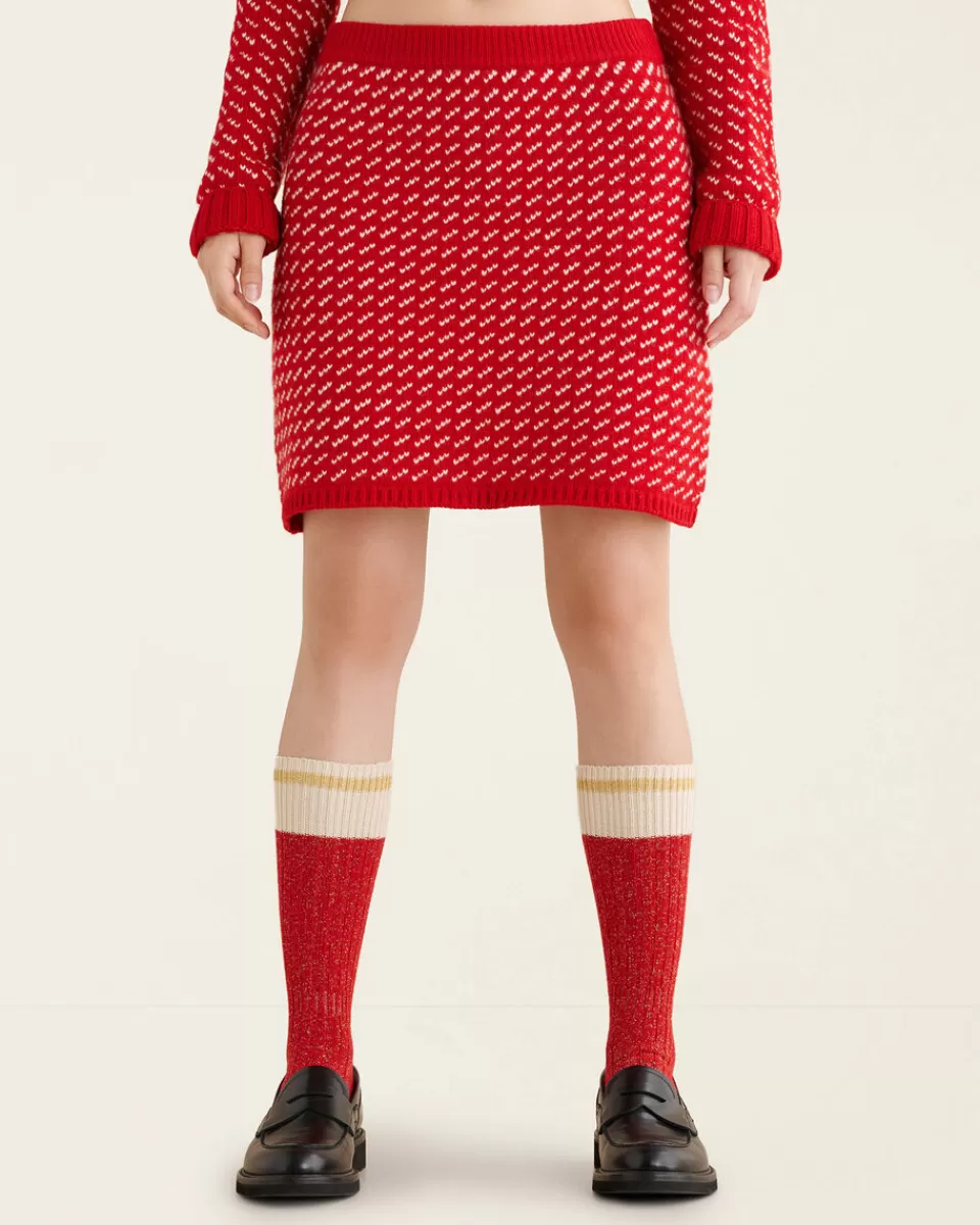 Roots Falling Snow Mini Skirt RED Best