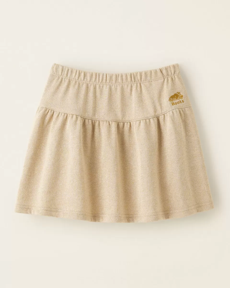 Roots Girls Gold Sparkle Skirt PALE GOLD Best Sale