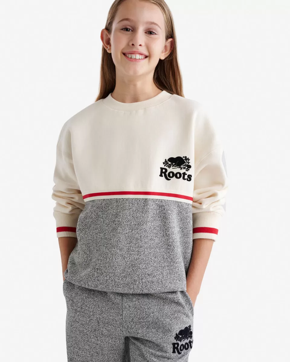 Roots Kids Cabin Crew Sweatshirt BIRCH WHITE Flash Sale