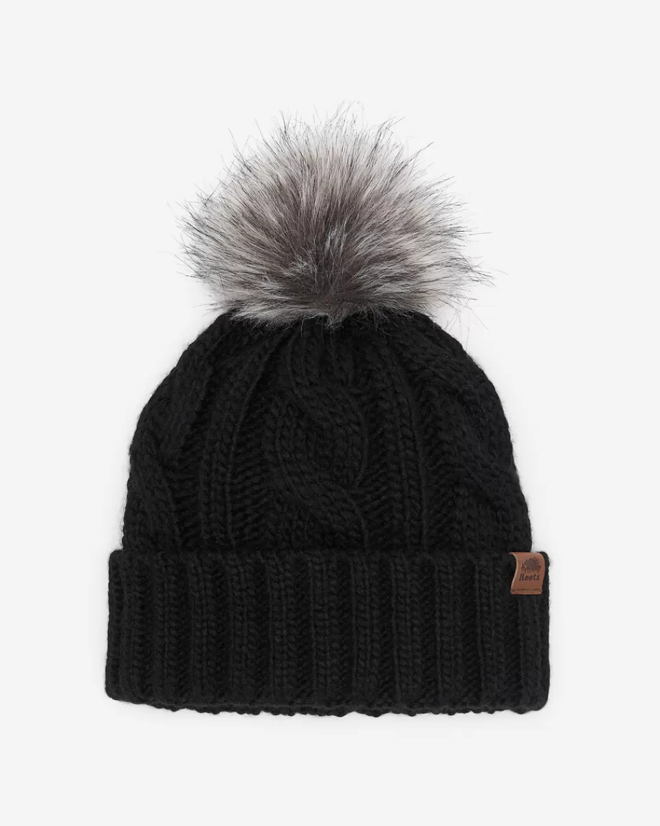 Roots Kids Olivia Cable Toque BLACK Clearance