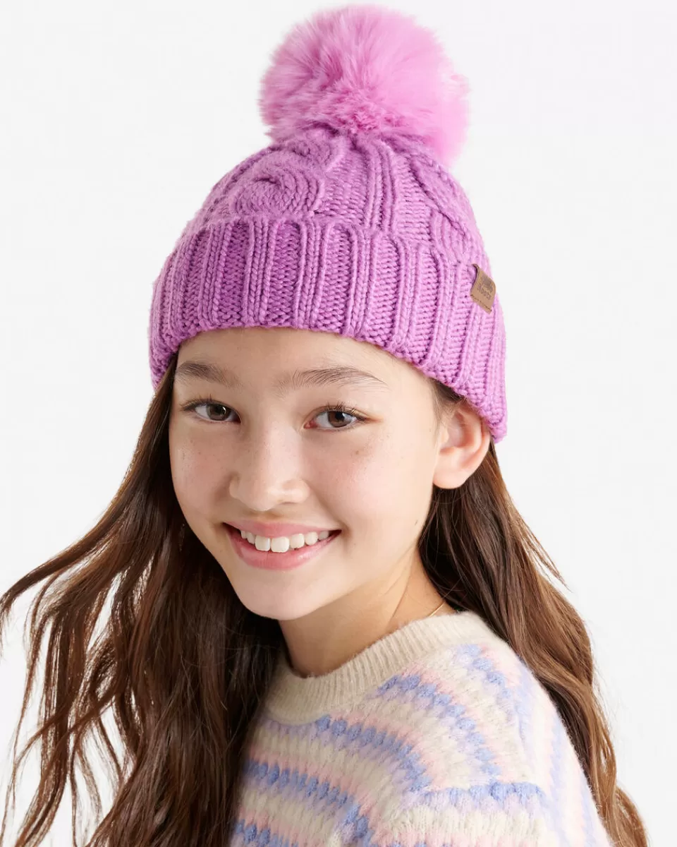 Roots Kids Olivia Cable Toque PURPLE SPARKLE Store