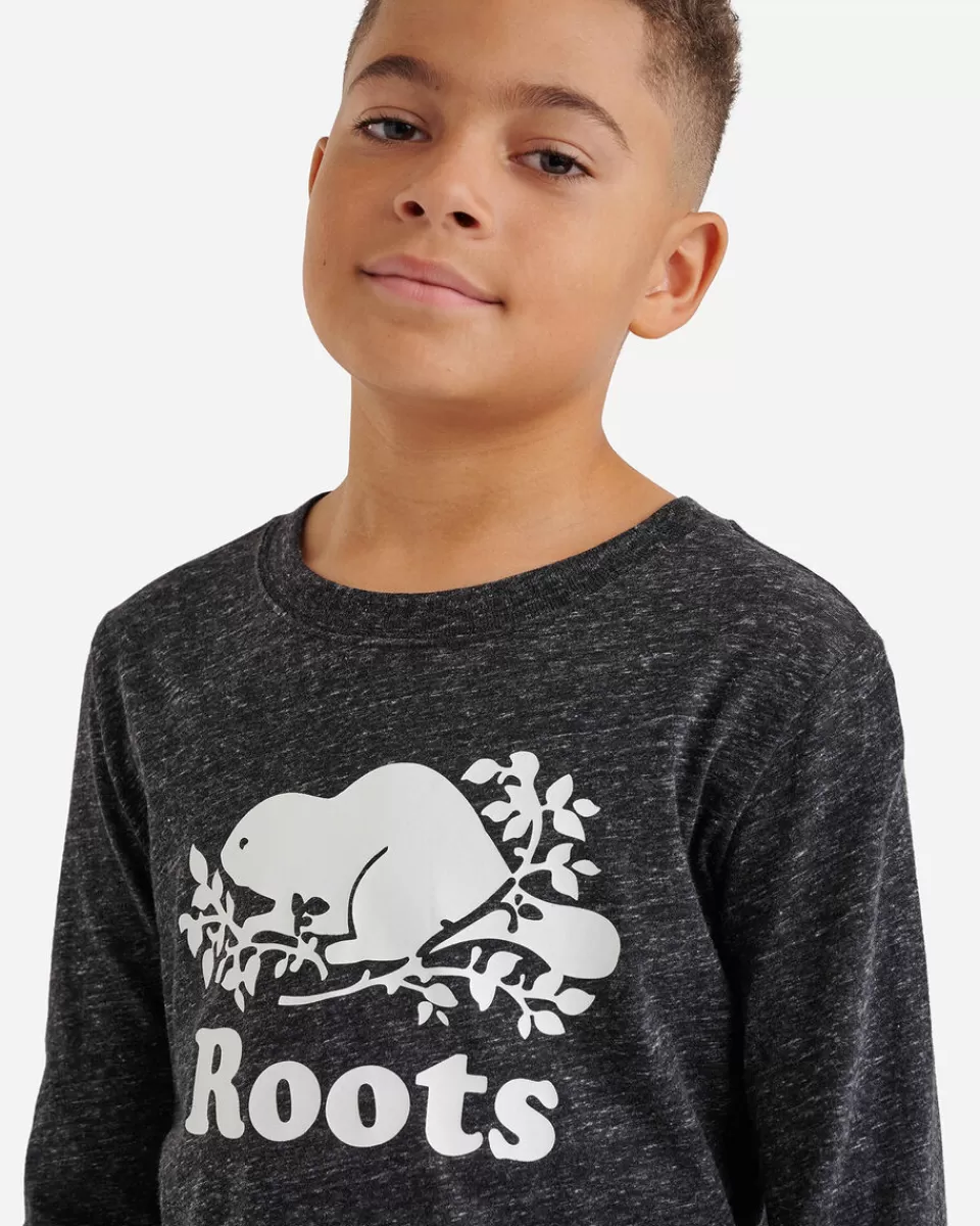 Roots Kids Organic Original Cooper Beaver T-Shirt BLACK PEPPER Online