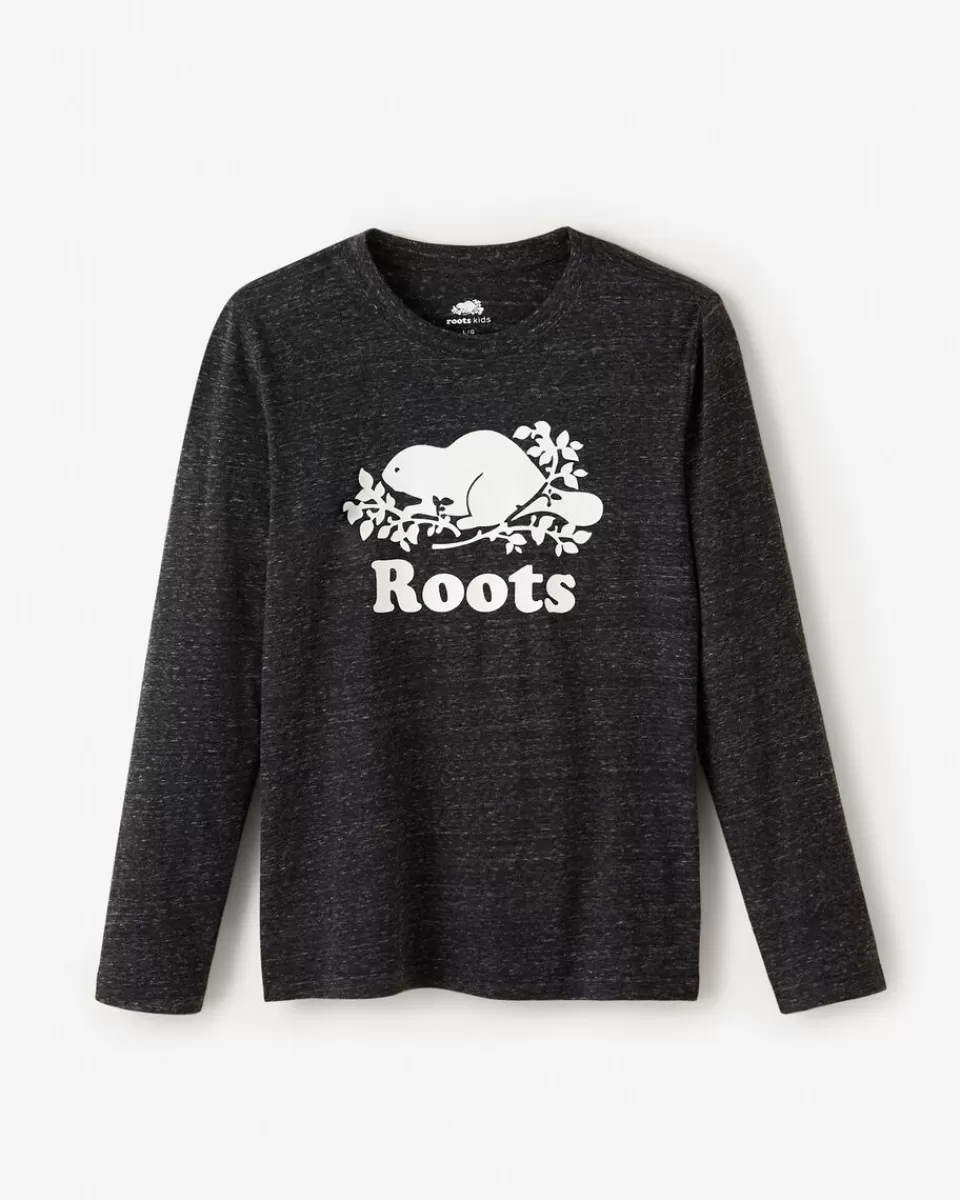 Roots Kids Organic Original Cooper Beaver T-Shirt BLACK PEPPER Online