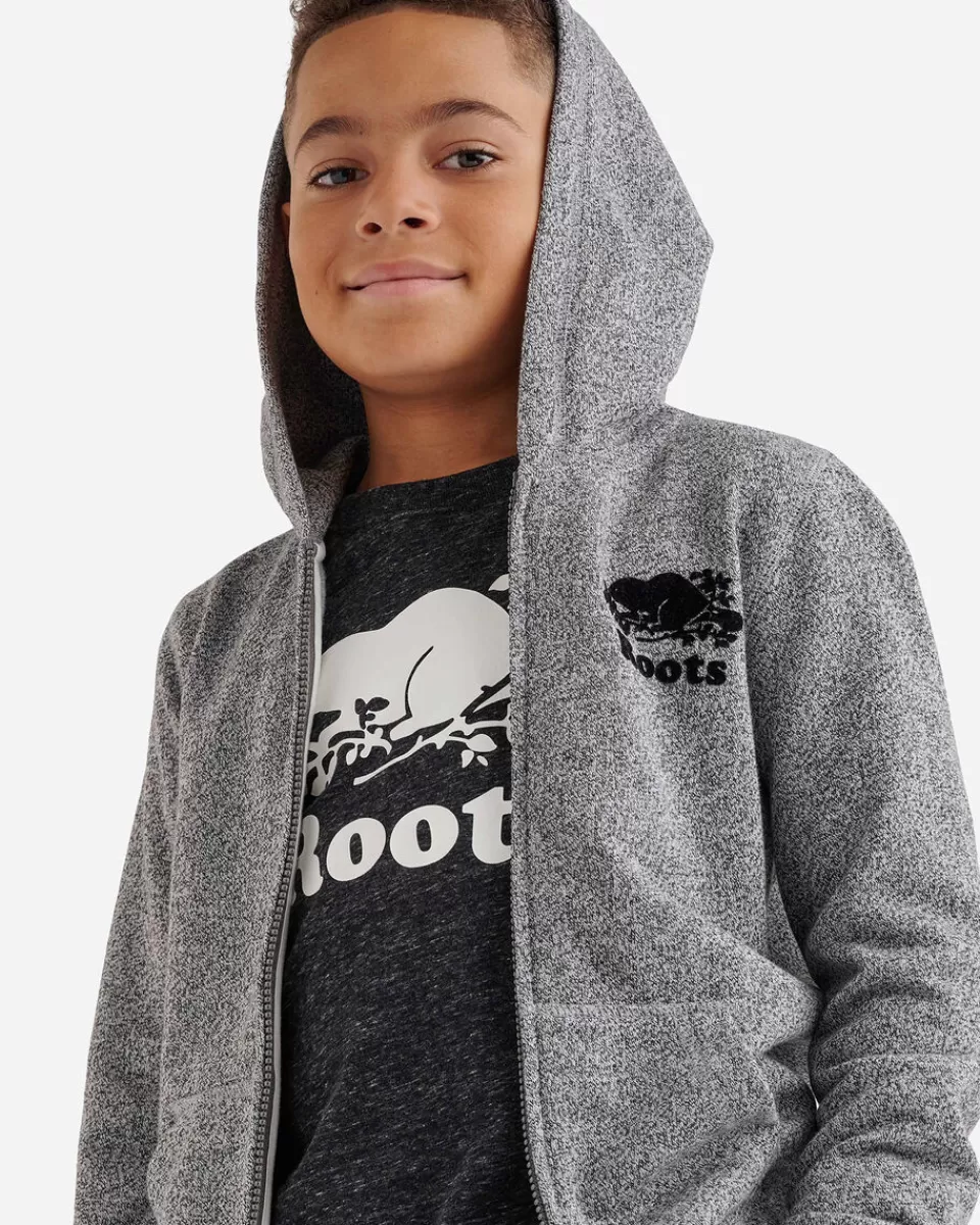 Roots Kids Organic Original Full Zip Hoodie SALT & PEPPER Sale