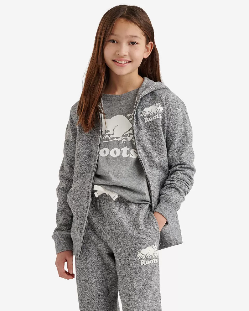 Roots Kids Organic Original Full Zip Hoodie SALT & PEPPER Fashion