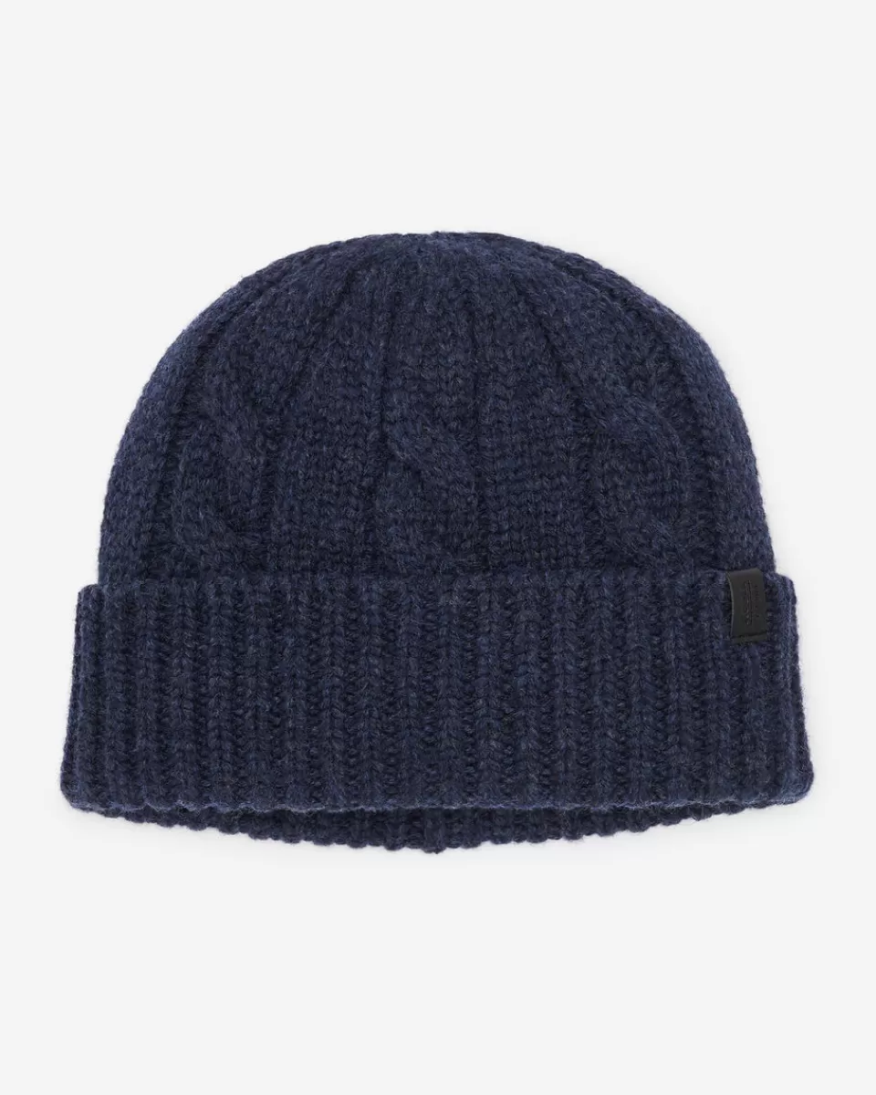 Roots Larkin Cable Wool Toque NAVY MIX Cheap