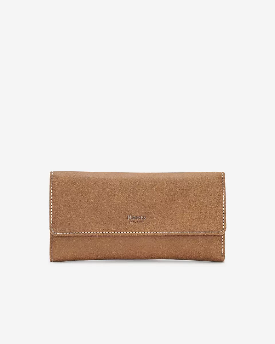 Roots Medium Trifold Clutch Tribe NATURAL New