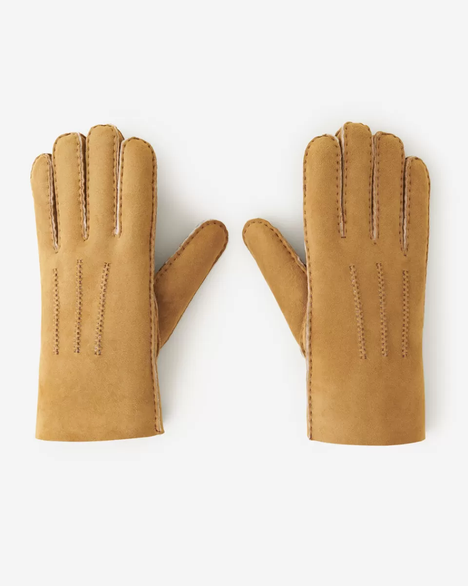 Roots Mens Shearling Glove TAN Flash Sale