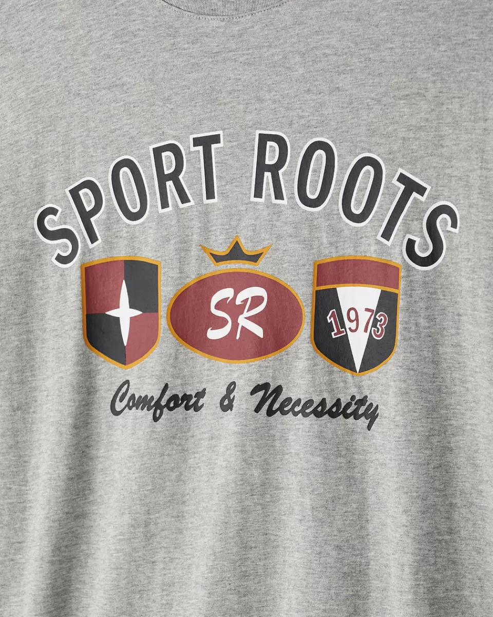 Roots Mens Sport Heritage T-Shirt GREY MIX Flash Sale