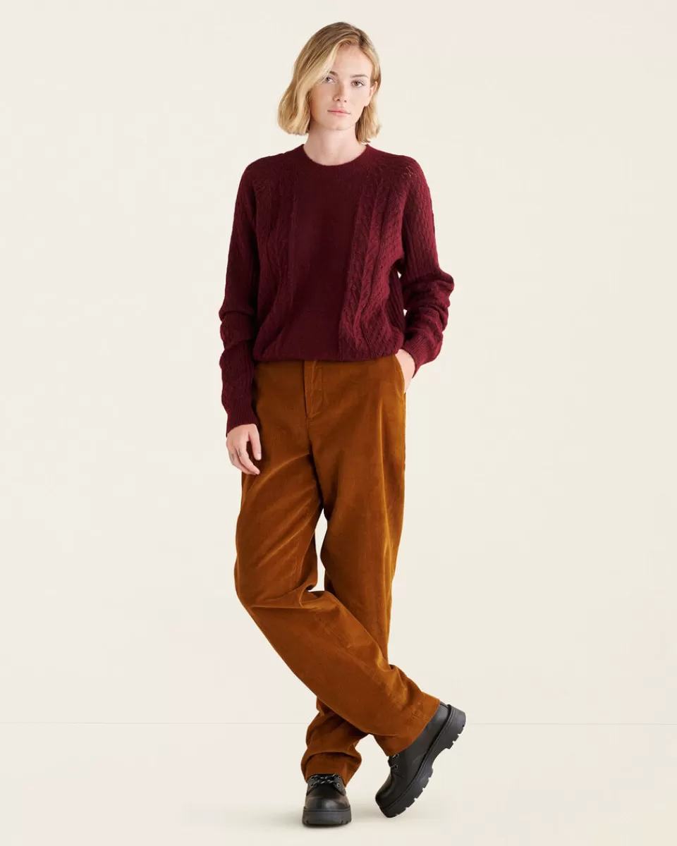 Roots Merrick Pointelle Sweater WINDSOR WINE Flash Sale