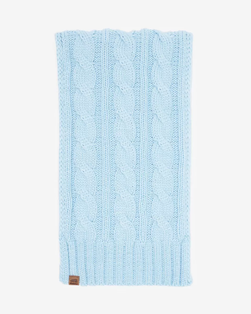 Roots Olivia Cable Scarf CLEAR SKY BLUE Discount