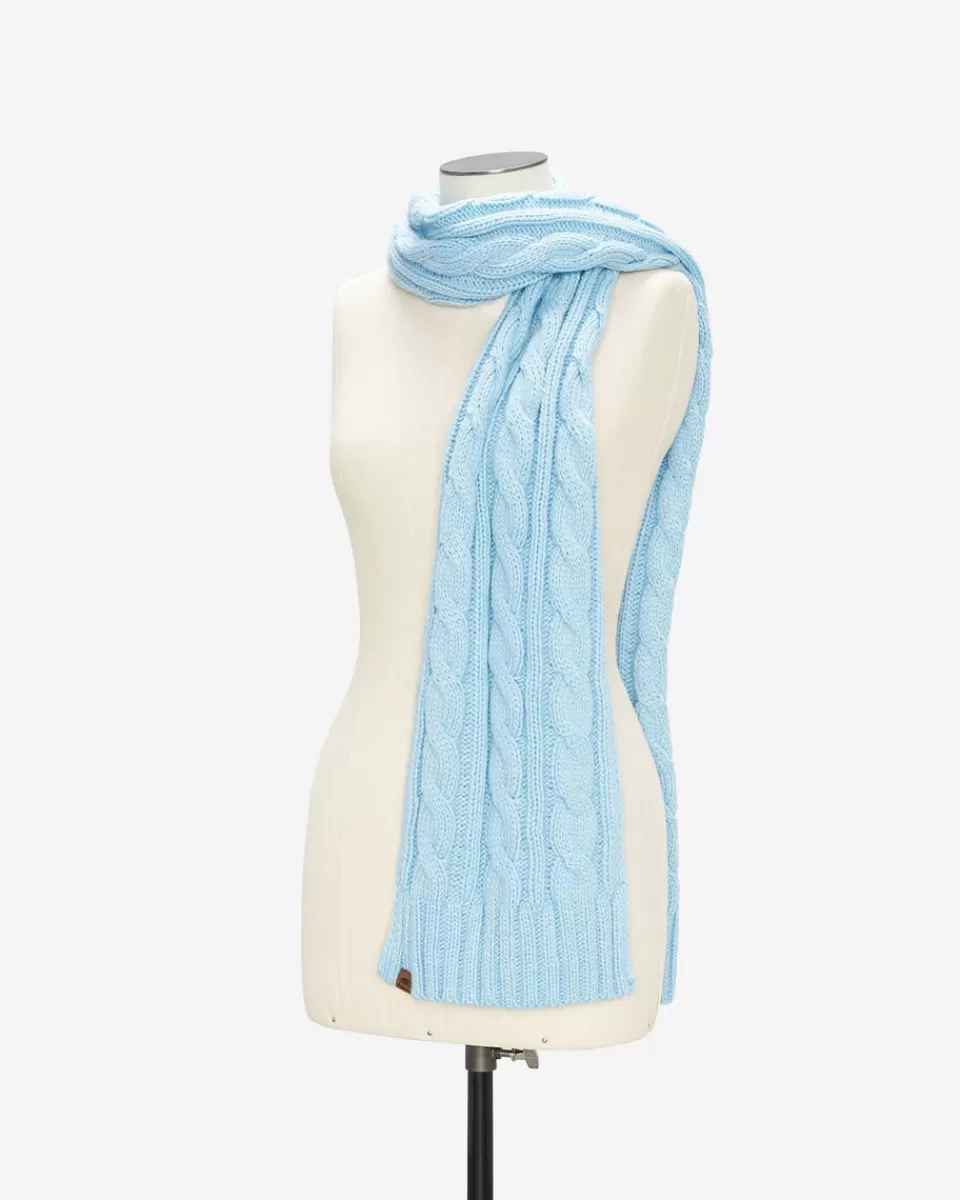 Roots Olivia Cable Scarf CLEAR SKY BLUE Discount