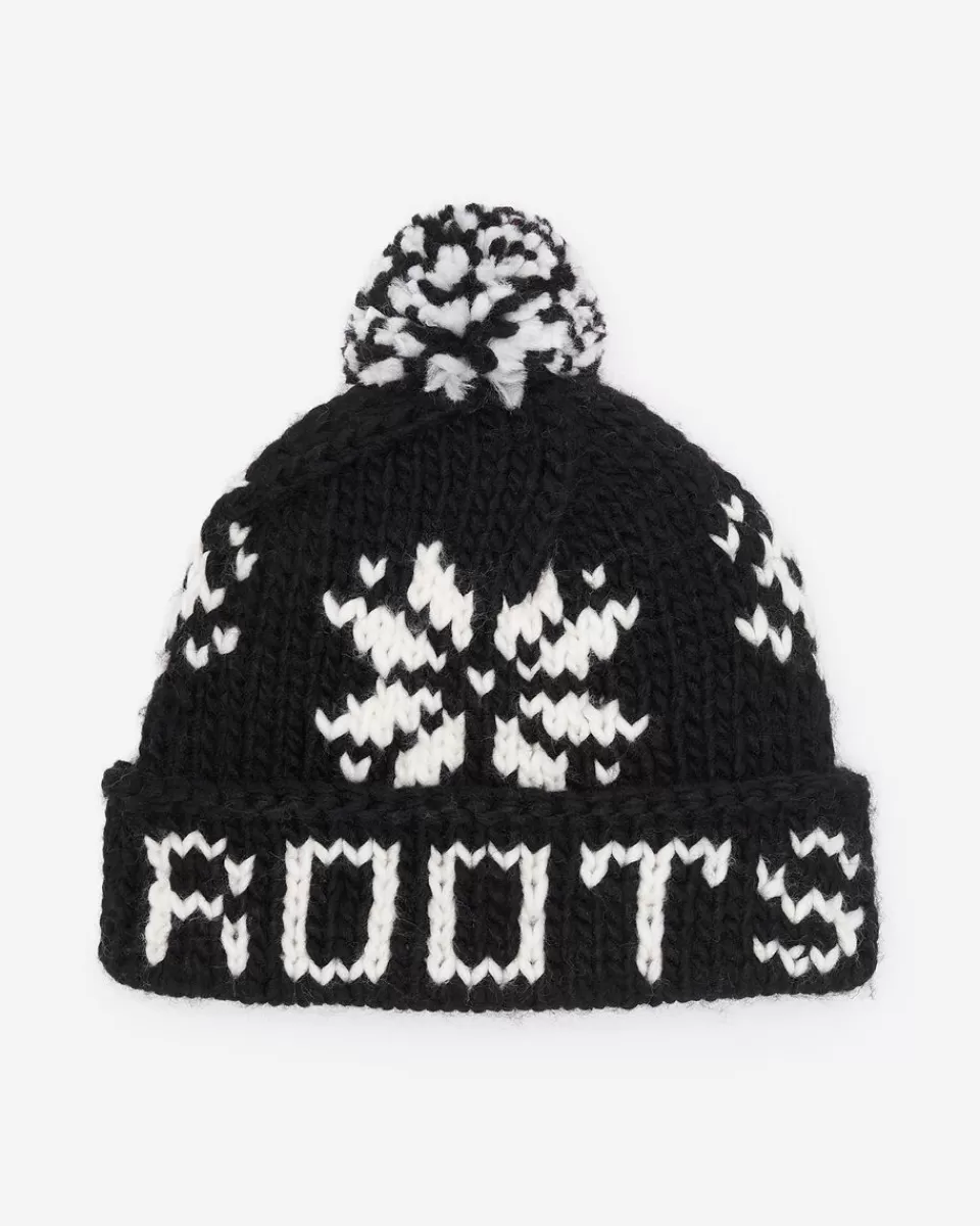 Roots Olivia Hand Knit Toque BLACK New