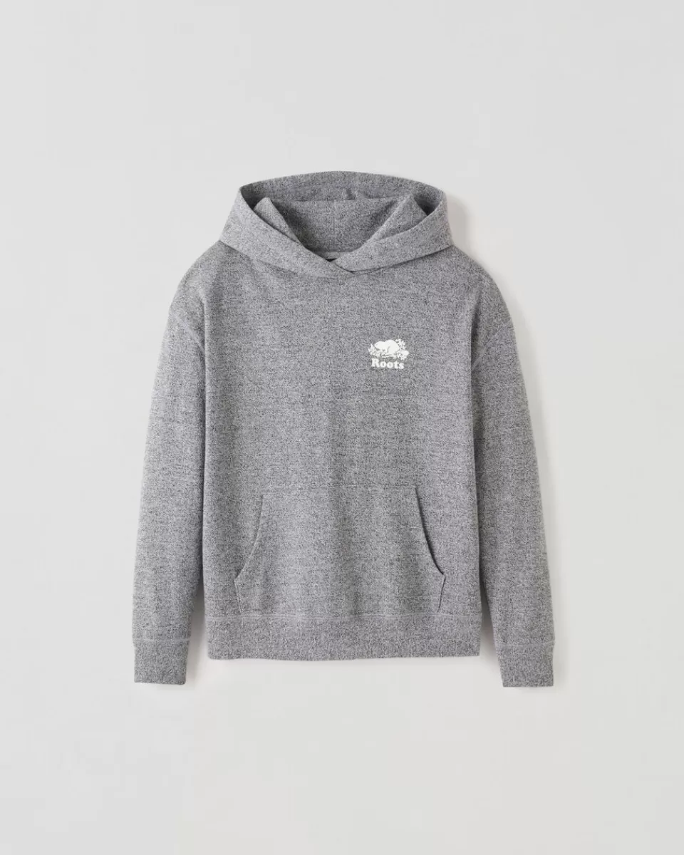 Roots Organic Cooper BF Kanga Hoodie SALT & PEPPER Flash Sale