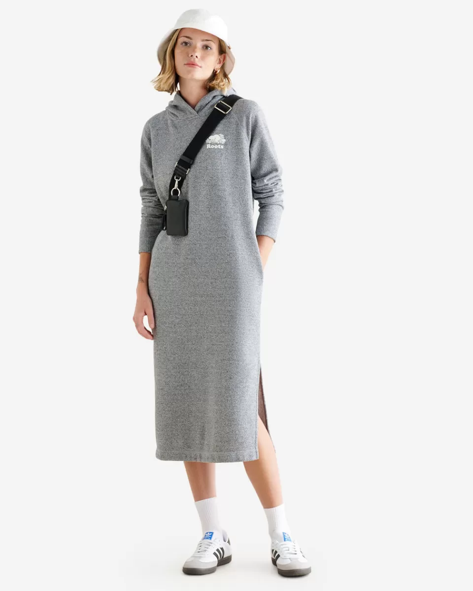 Roots Organic Cooper Hoodie Midi Dress SALT & PEPPER Best Sale