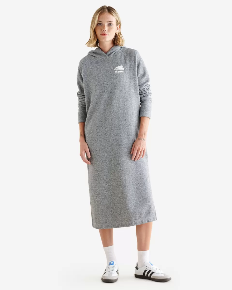 Roots Organic Cooper Hoodie Midi Dress SALT & PEPPER Best Sale