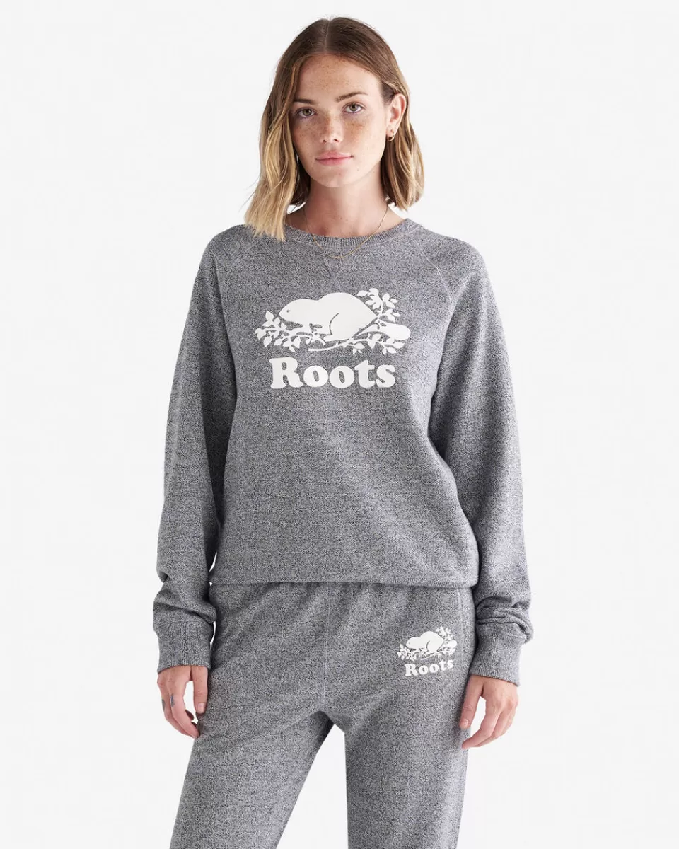 Roots Organic Original Crew Sweatshirt SALT & PEPPER Sale