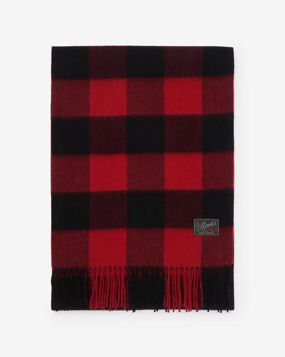 Roots Plaid Wool Scarf CABIN RED MIX Best