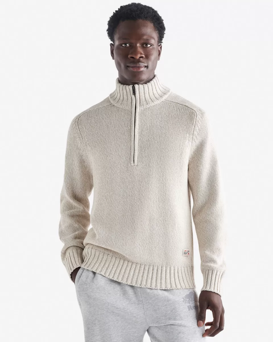 Roots Robson Relaxed Half Zip Stein Sweater Cheap