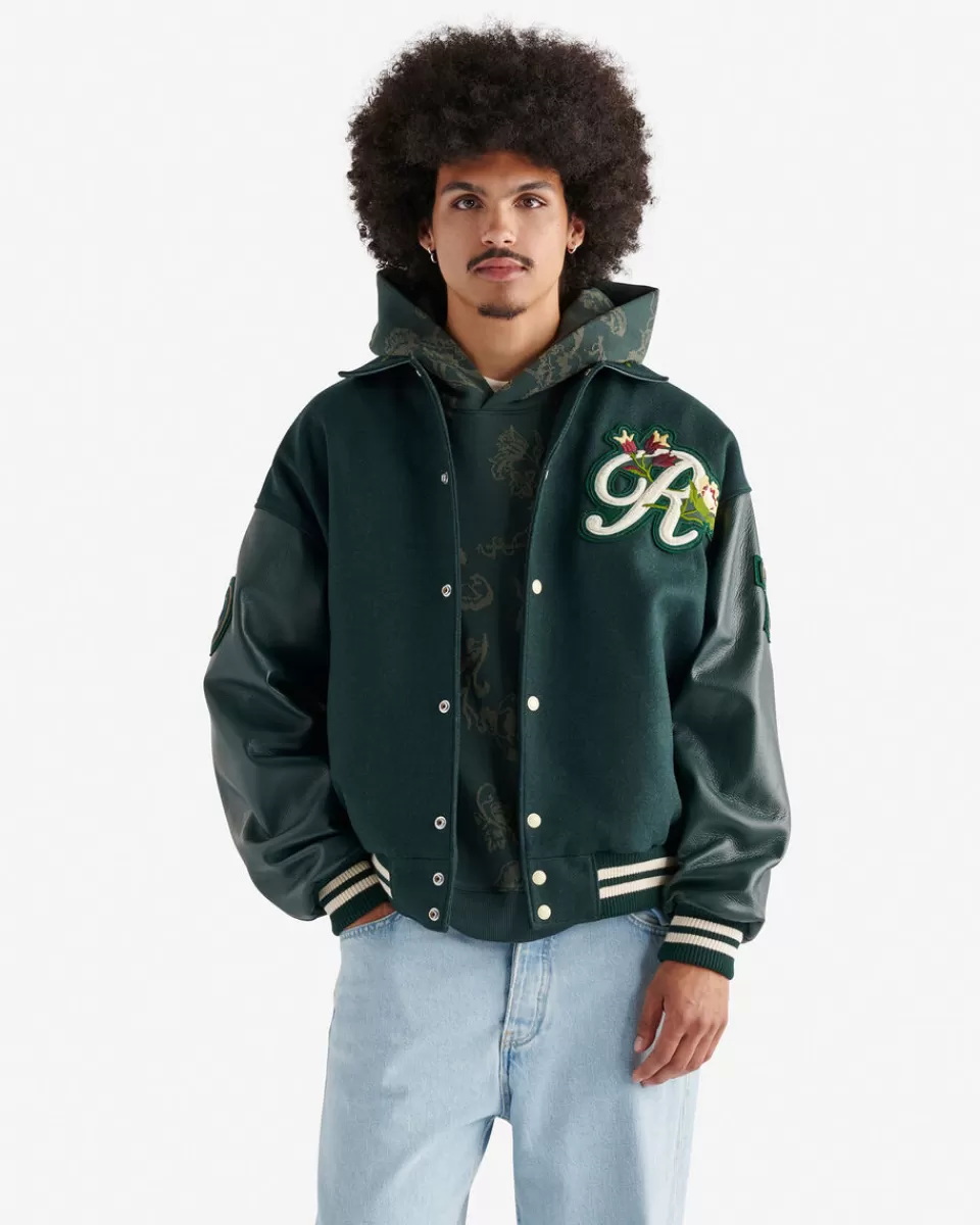 Roots Signature Varsity Jacket VARSITY GREEN/GREEN Discount