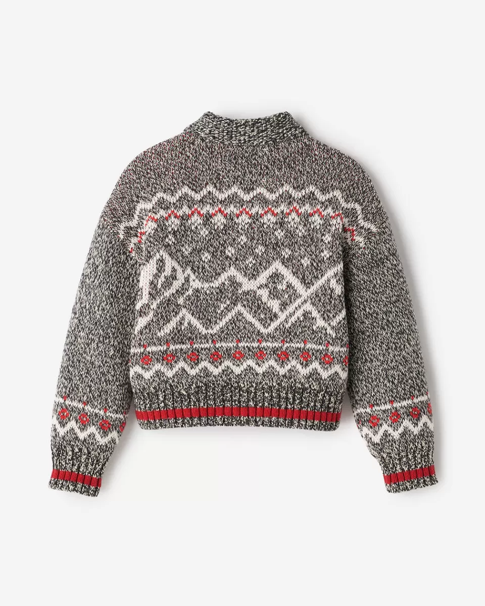 Roots Toddler Cabin Fair Isle Cardigan GREY OAT MIX Flash Sale