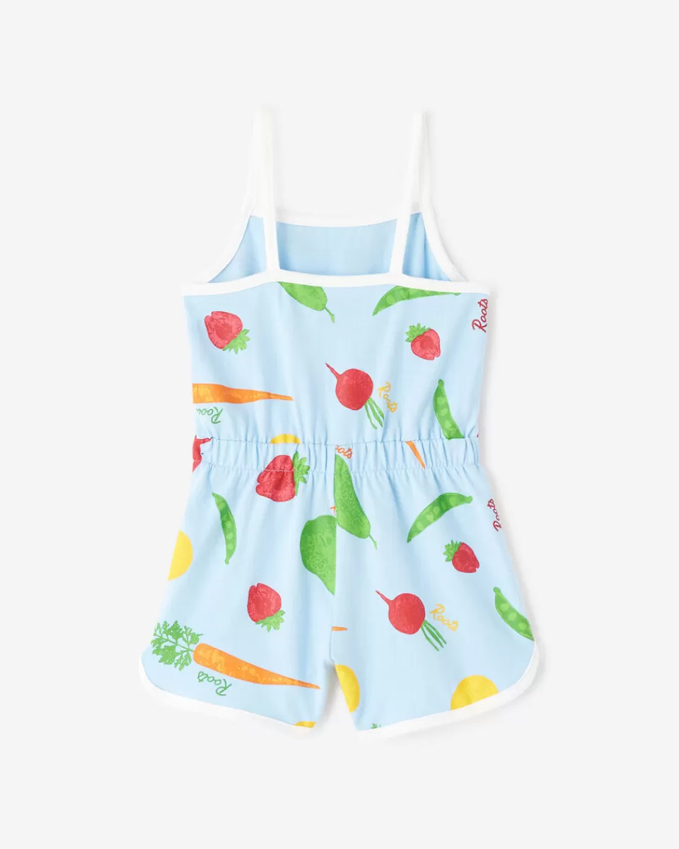 Roots Toddler Girls Garden Print Romper CLEAR SKY BLUE Online