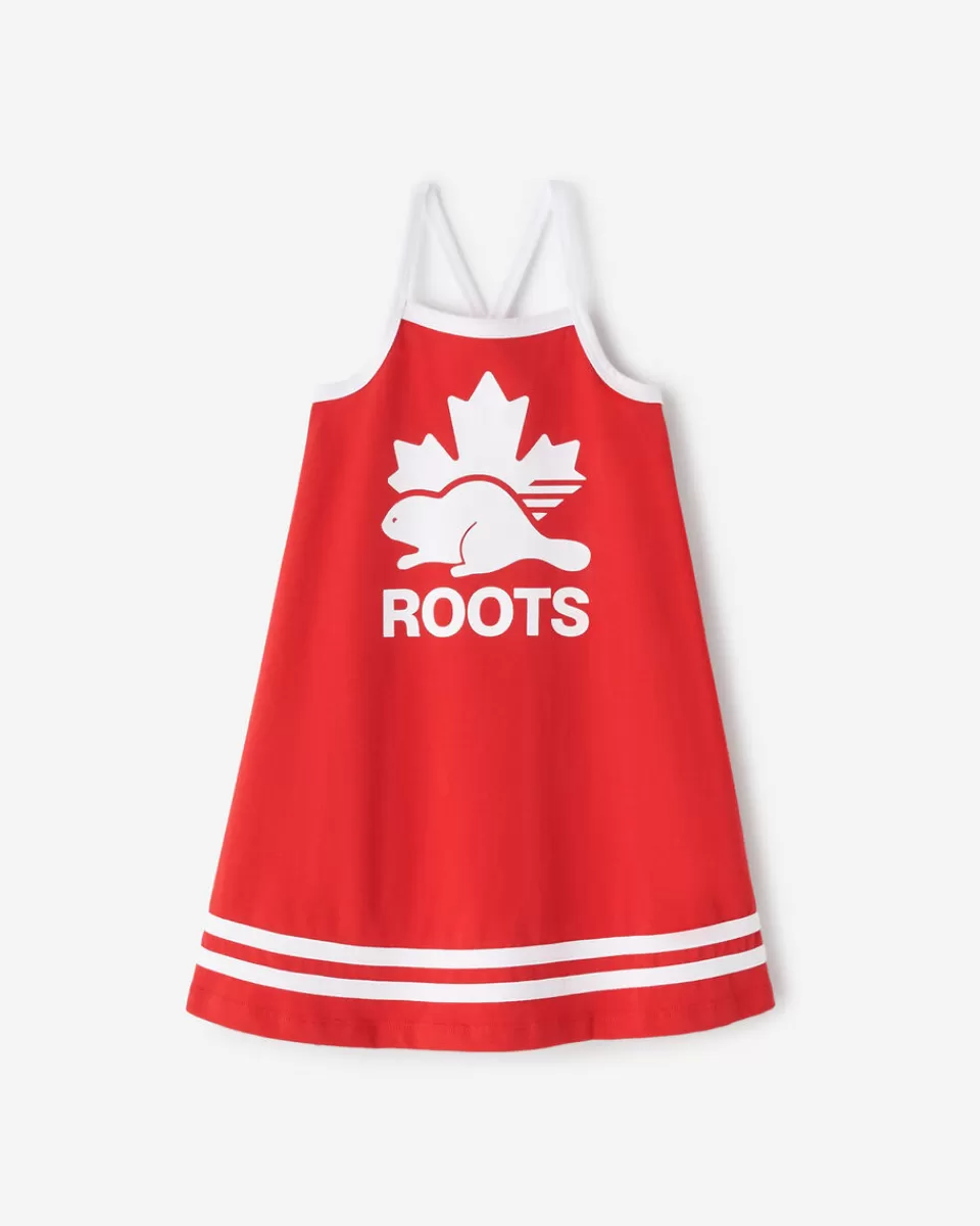 Roots Toddler Girls Northern Athletics Dress JAM RED Sale