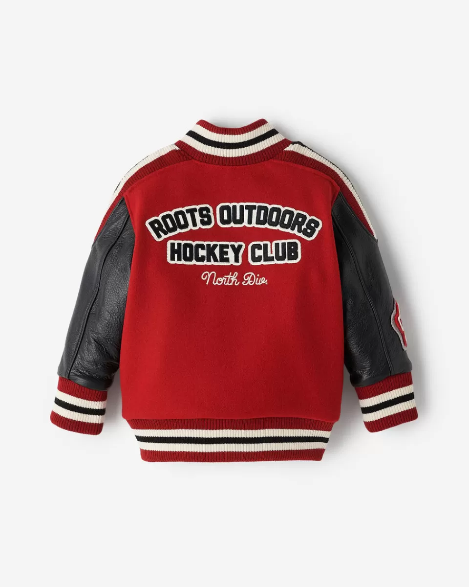 Roots Toddler Hockey Varsity Jacket CARDINAL RED Online