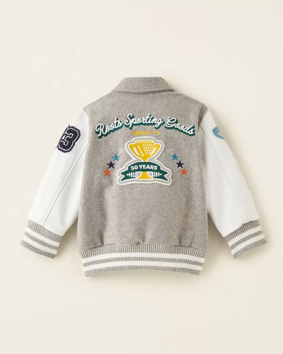 Roots Toddler Sporting Goods Varsity Jacket GREY Discount