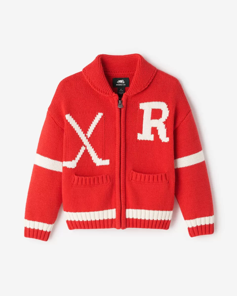 Roots Toddler Varsity Hockey Sweater CARDINAL RED Cheap